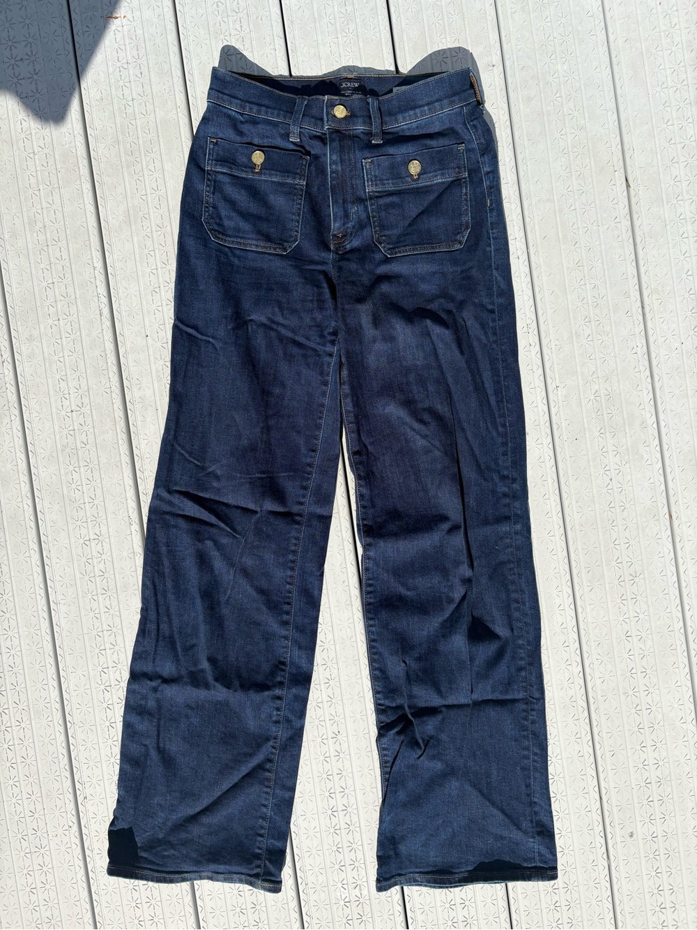 J. Crew Factory Dark Blue Wide-Leg Jeans